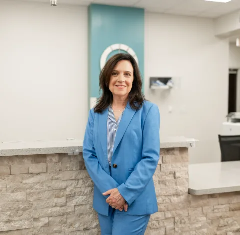 Dr. Deanna Aftab Guy in the practice reception area